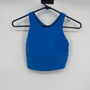 Lululemon Blue Wunder Train Long Line High Neck Racerback Sports‎ Bra Size 4